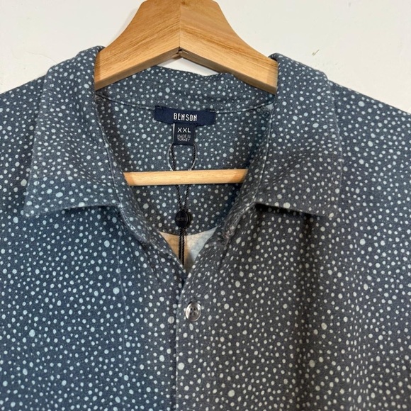 Benson Men’s Short-Sleeve Button-Up Shirt – White Dot Print – Size XXL – NWT - Picture 6 of 7